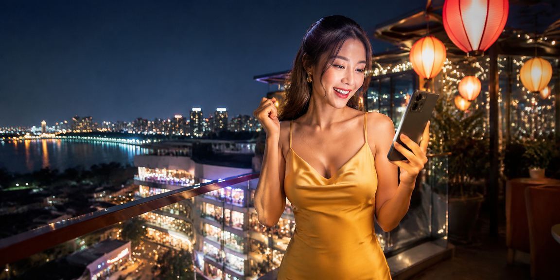 Người dùng Hà Nội tại chợ đêm sử dụng điện thoại để thực hiện giao dịch casino di động